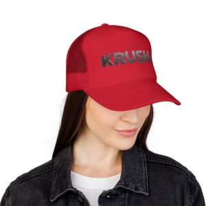 KRUSH-IT Trucker Cap - Motivational Red Mesh Hat for Active Lifestyle