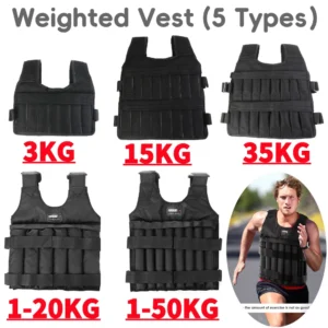 3/20/15/35/50kg Weighted Vest Adjustable Weighted Exercise Vest Workout Equipment for Running Training Workout Jogging Walking