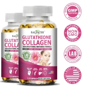 Glutathione Collagen Capsules,Brightening Skin and Anti-aging,Support Hair,Skin and Nail Health,Glutathione Supplement for Women