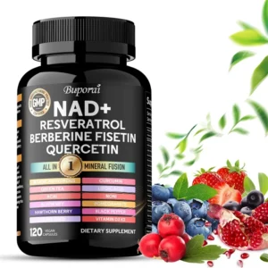 NAD+, Resveratrol, Quercetin, Berberine Fisetin-Cellular Health, Healthy Aging, Vitamin K2, Vitamin D3, One-stop Approach,1000mg