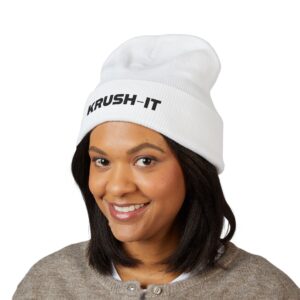 KRUSH-IT Embroidered Cuffed Beanie — Minimal Streetwear Knit Hat
