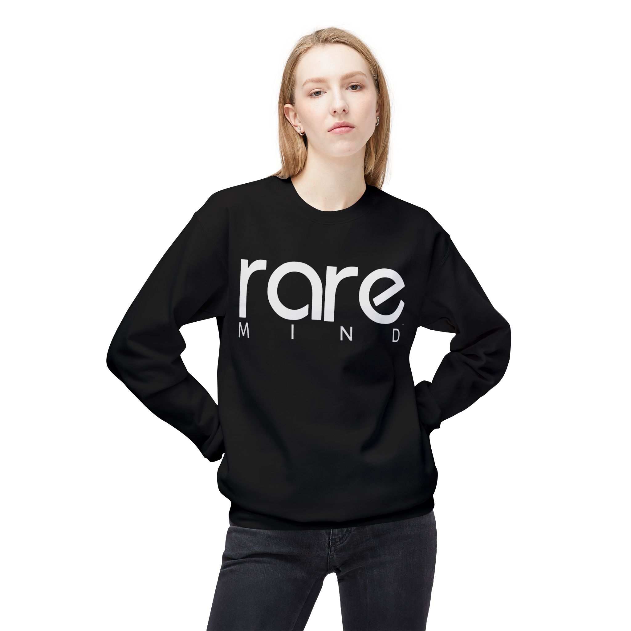 Rare Mind Crewneck Sweatshirt — Minimalist Graphic Pullover - Image 3
