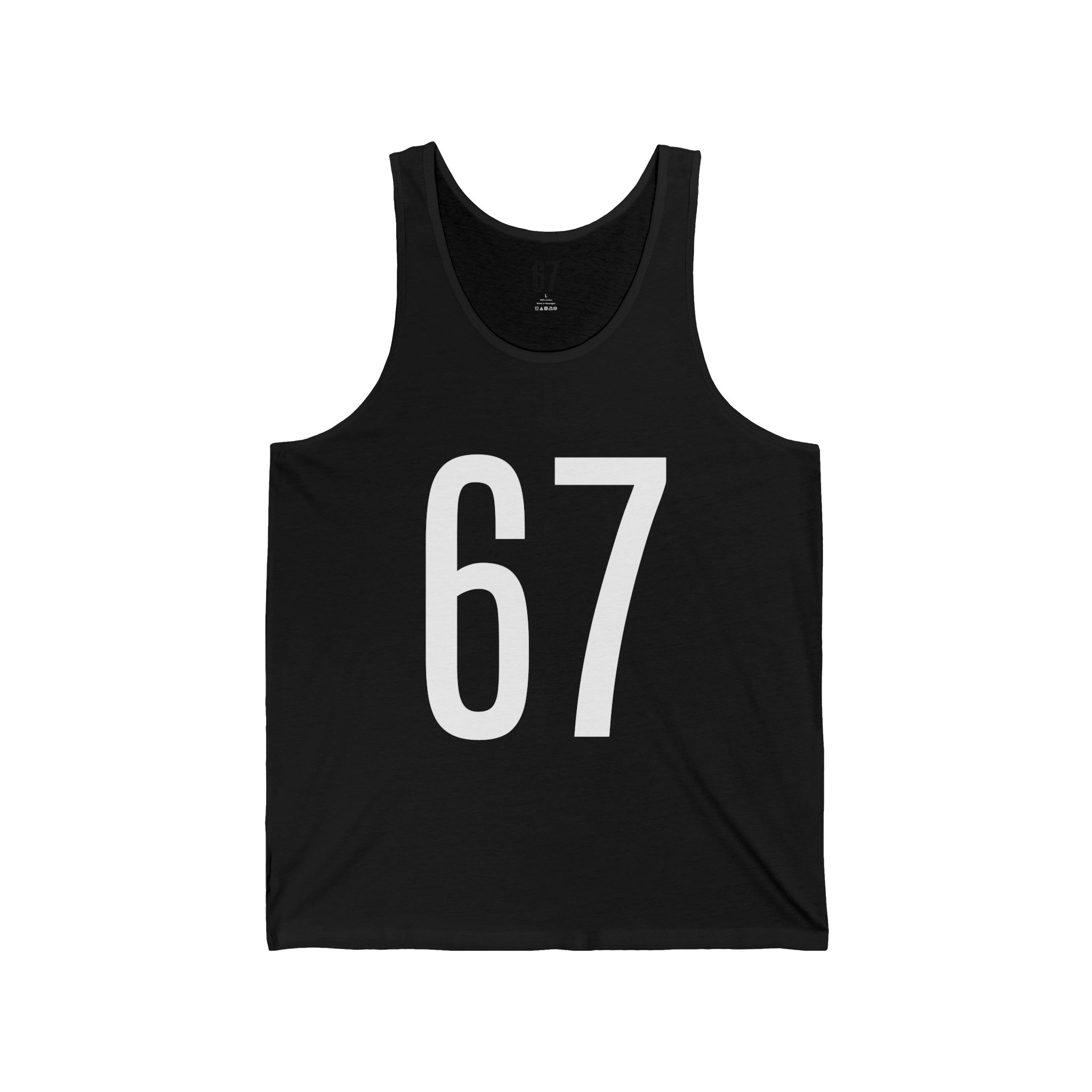 "67" Six Seven Tank Top - Bold 67 Design for Sports & Casual Wear or Whatever - Image 3