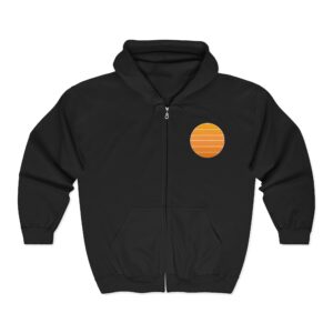 Zip Hoodie — Minimal Sunrise Circle Graphic