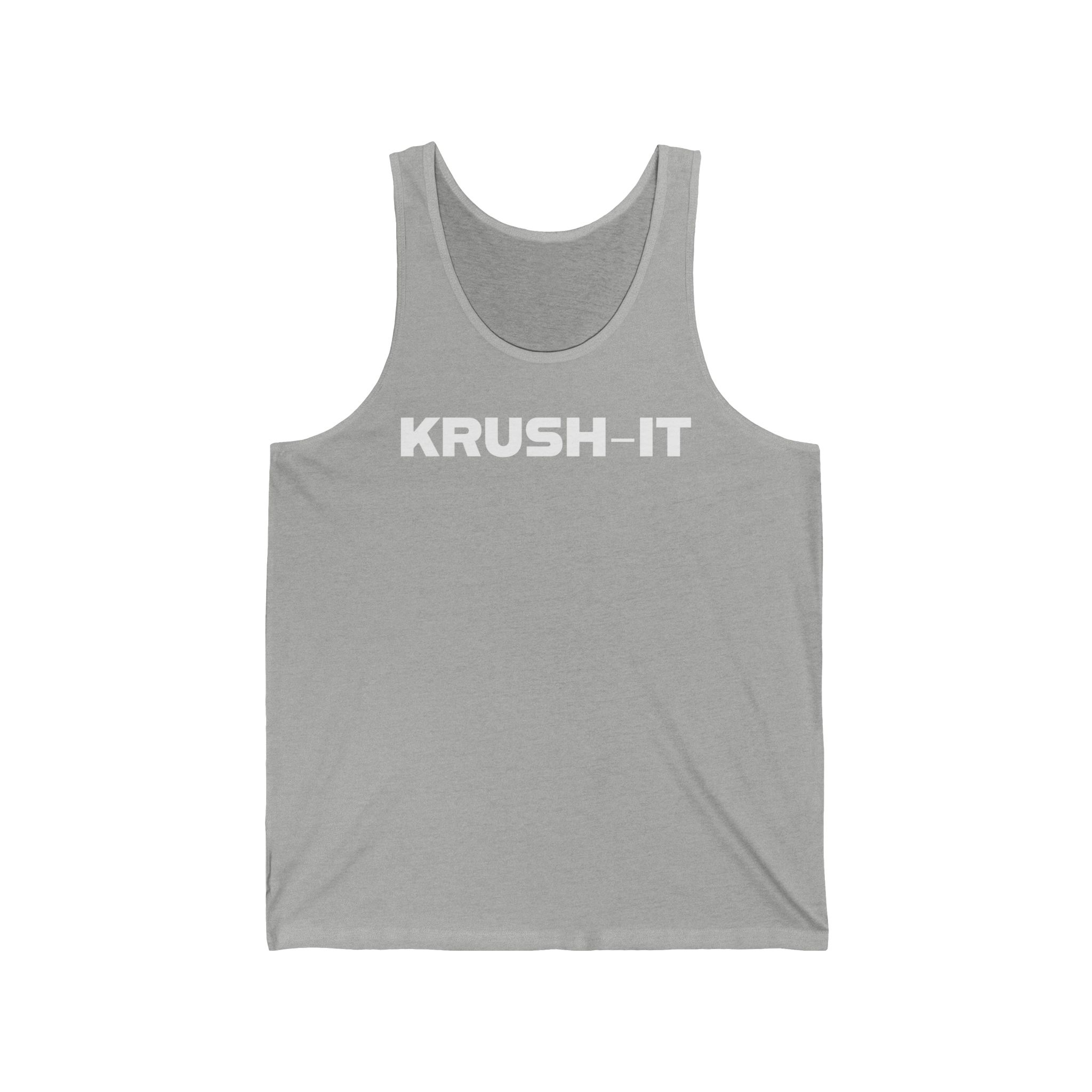 "KRUSH-IT" Minimalist Motivational Unisex Jersey Tank - Workout Top - Image 11