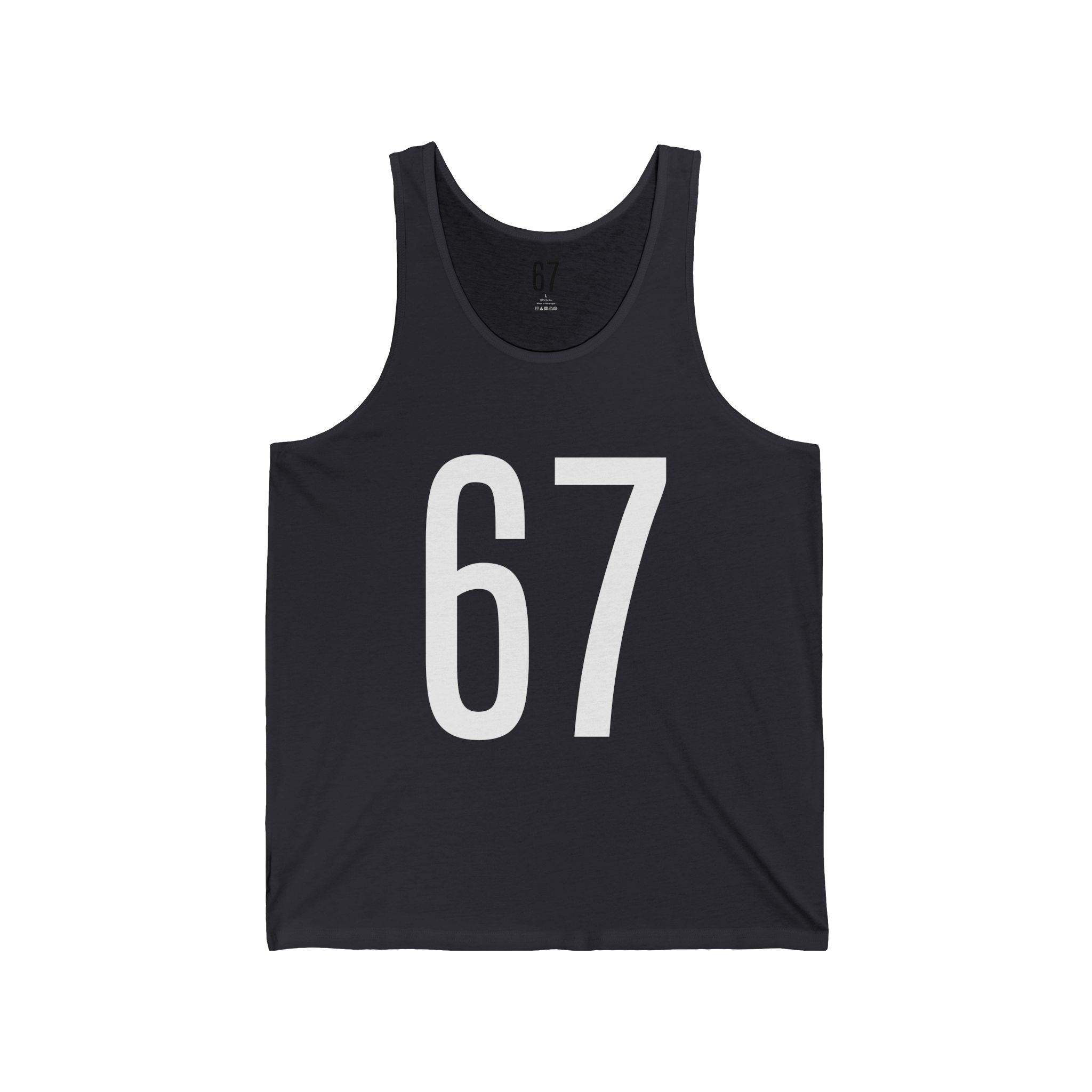 "67" Six Seven Tank Top - Bold 67 Design for Sports & Casual Wear or Whatever - Image 5