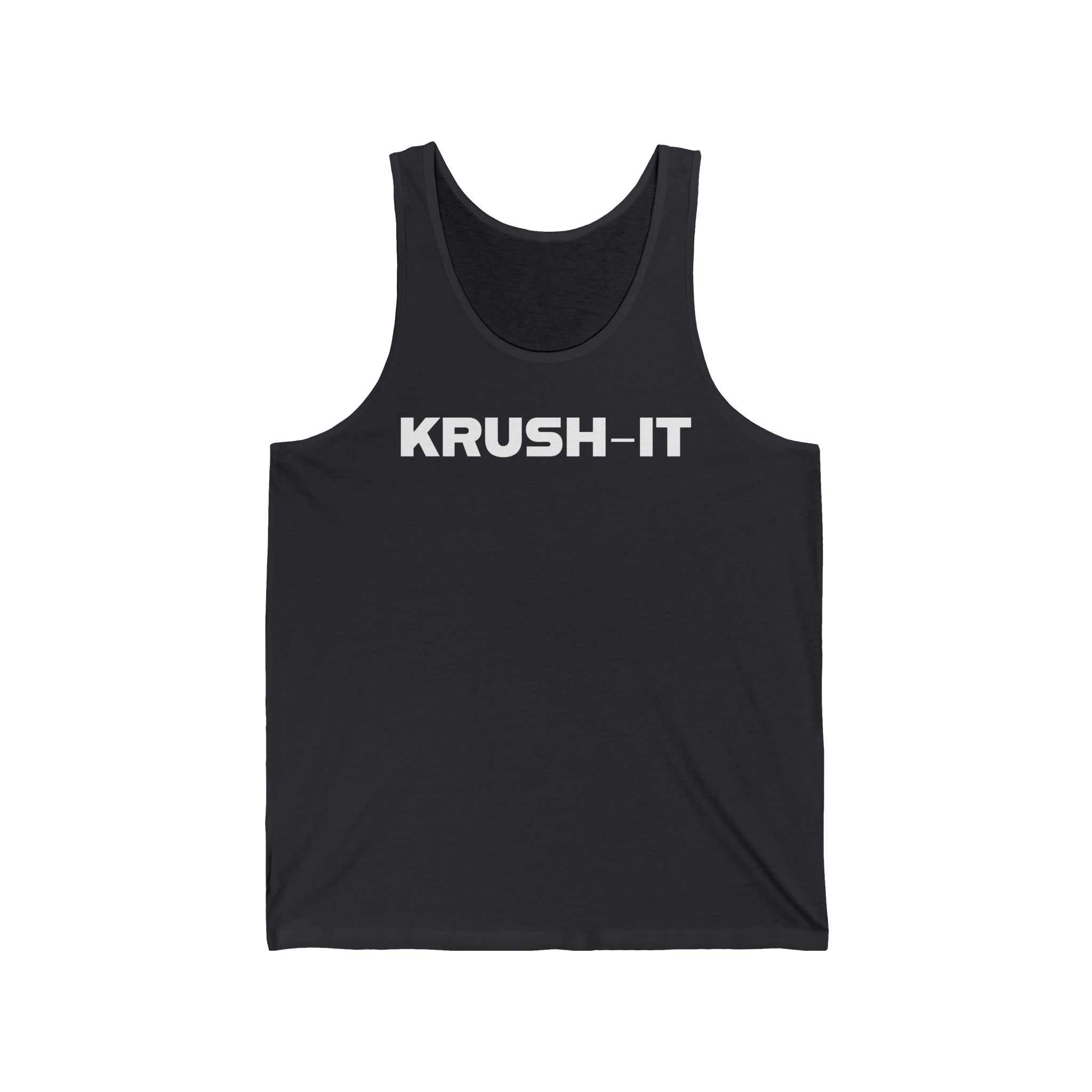 "KRUSH-IT" Minimalist Motivational Unisex Jersey Tank - Workout Top - Image 5