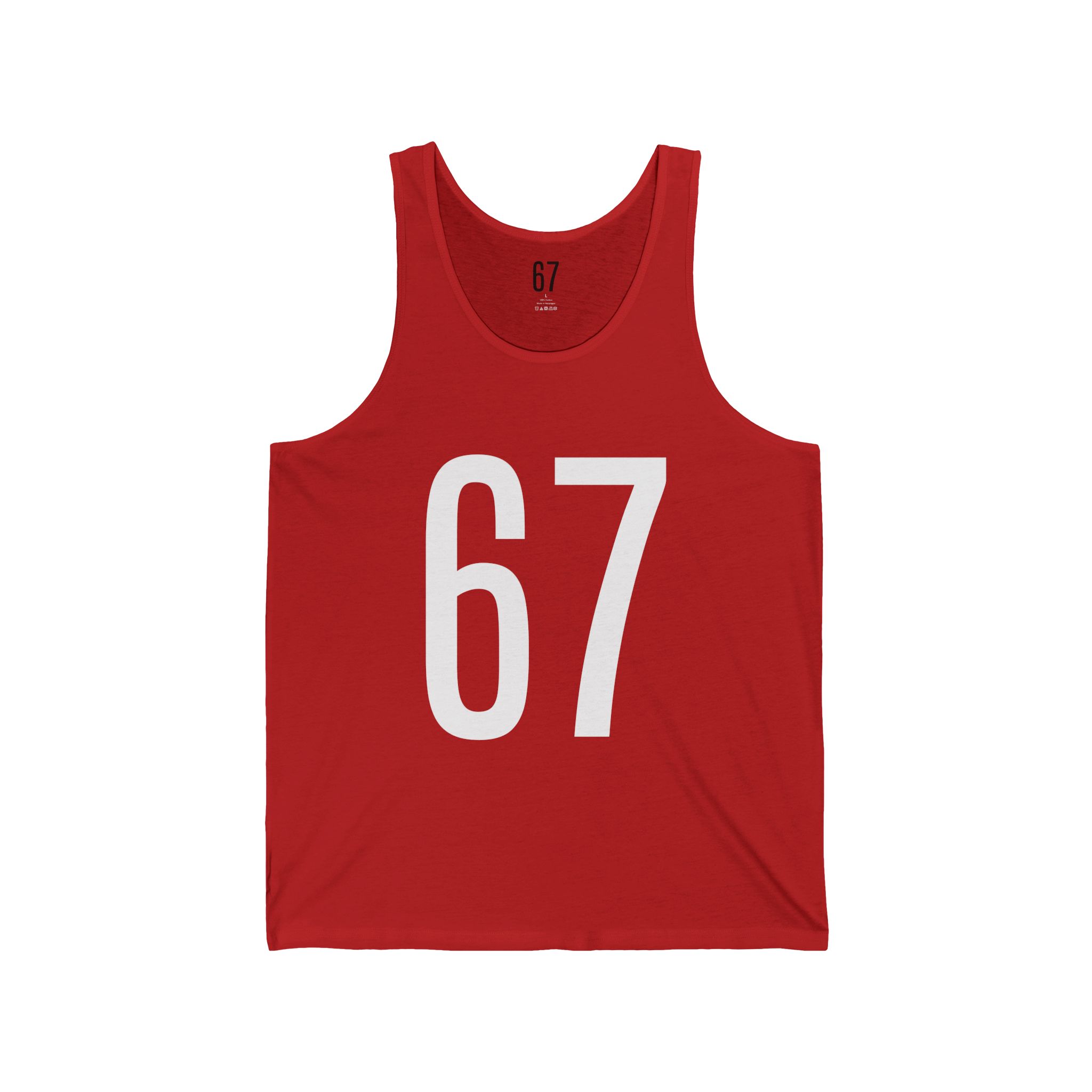 "67" Six Seven Tank Top - Bold 67 Design for Sports & Casual Wear or Whatever - Image 15