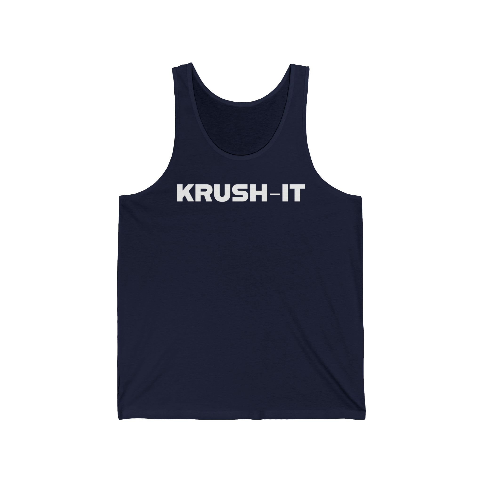 "KRUSH-IT" Minimalist Motivational Unisex Jersey Tank - Workout Top - Image 15