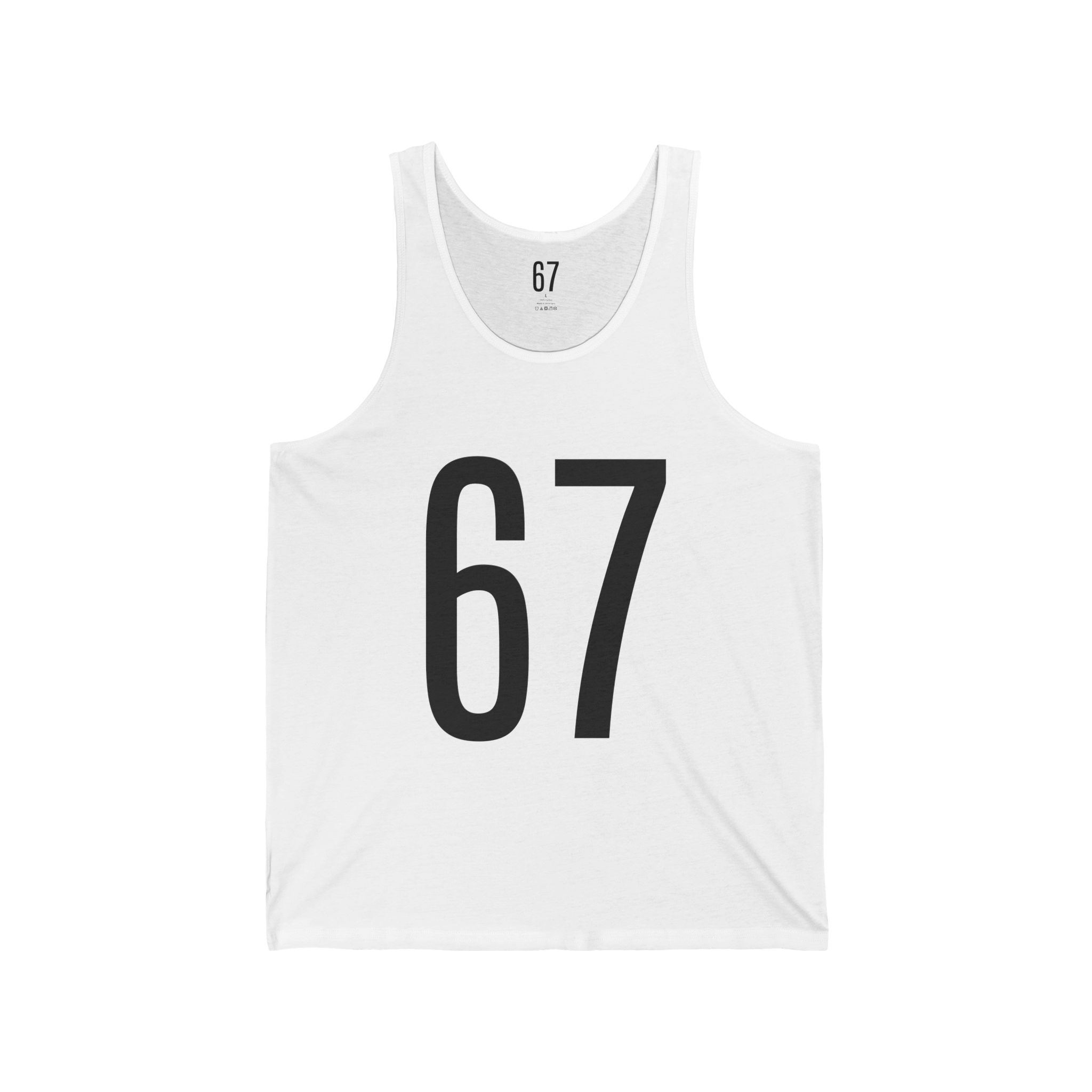 "67" Six Seven Tank Top - Bold 67 Design for Sports & Casual Wear or Whatever