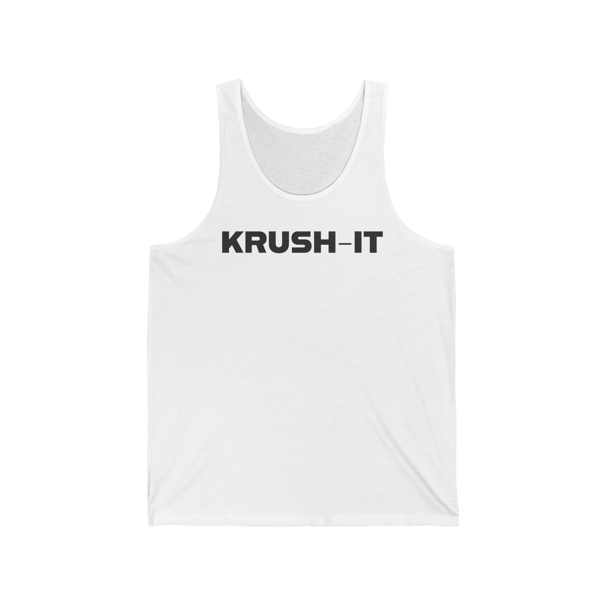 "KRUSH-IT" Minimalist Motivational Unisex Jersey Tank - Workout Top - Image 3