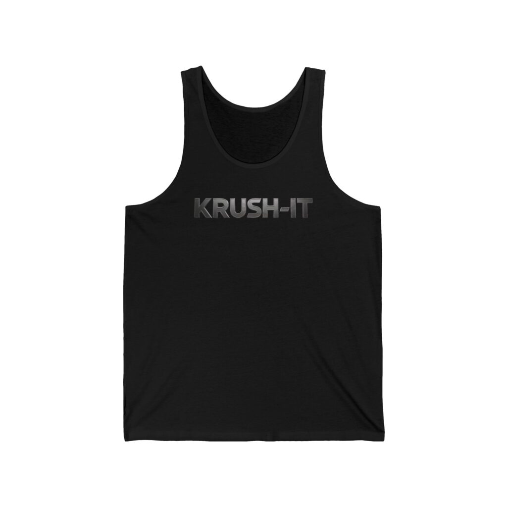 Motivational Unisex Jersey Tank - "KRUSH-IT" Workout Top
